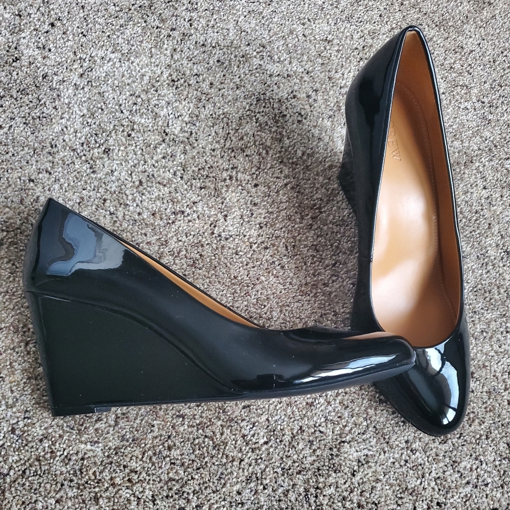 J.Crew Sylvia Patent Wedge Pumps Sz. 11